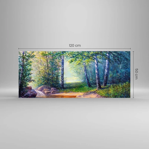 Schilderen op glas - Idyllisch landschap - 120x50 cm