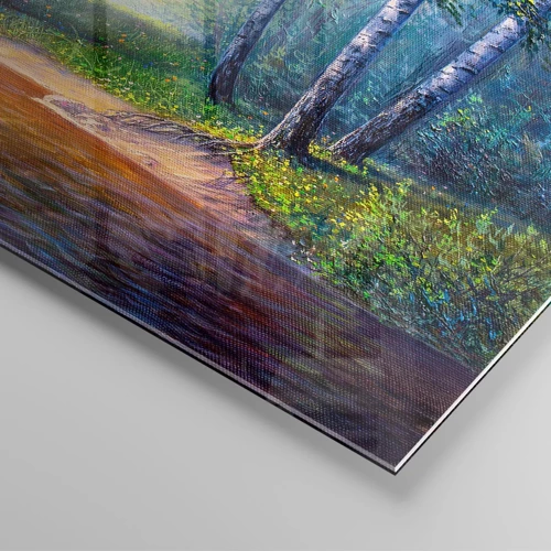 Schilderen op glas - Idyllisch landschap - 90x30 cm
