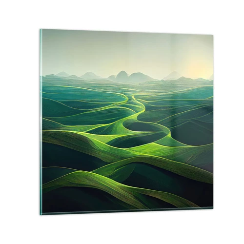 Schilderen op glas - In de groene dalen - 30x30 cm