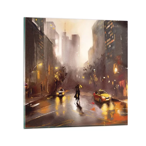 Schilderen op glas - In de lichten van New York - 60x60 cm