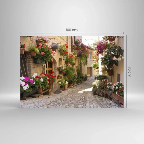 Schilderen op glas - In de vloed van bloemen - 100x70 cm