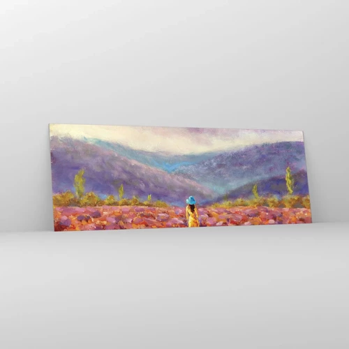Schilderen op glas - In een lavendelwereld - 140x50 cm