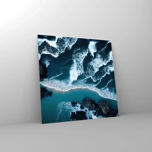 Schilderen op glas - In golven gewikkeld - 60x60 cm