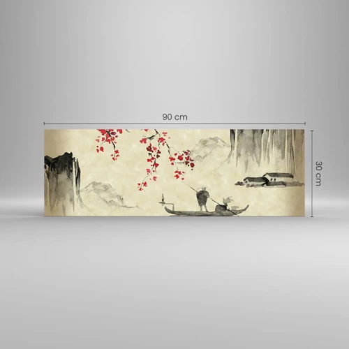 Schilderen op glas - In het land van de bloeiende kersenbomen - 90x30 cm