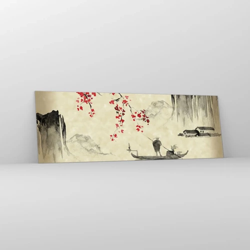 Schilderen op glas - In het land van de bloeiende kersenbomen - 90x30 cm