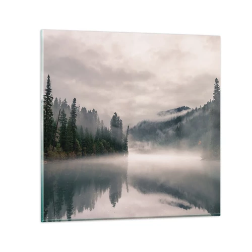 Schilderen op glas - In reflectie, in de mist - 40x40 cm