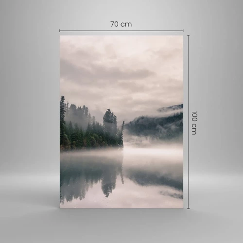 Schilderen op glas - In reflectie, in de mist - 70x100 cm