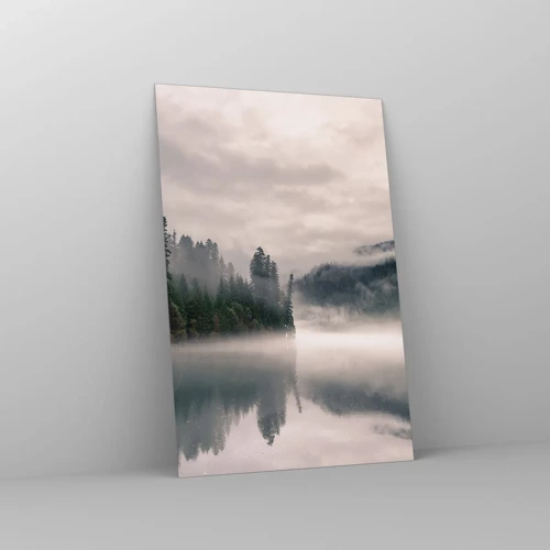 Schilderen op glas - In reflectie, in de mist - 80x120 cm