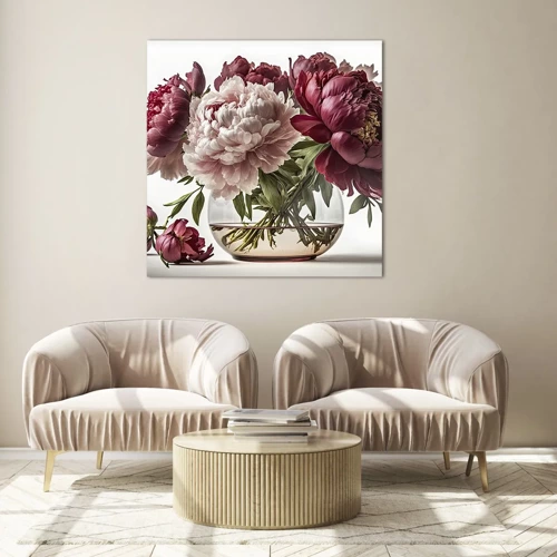Schilderen op glas - In volle bloei van schoonheid - 50x50 cm