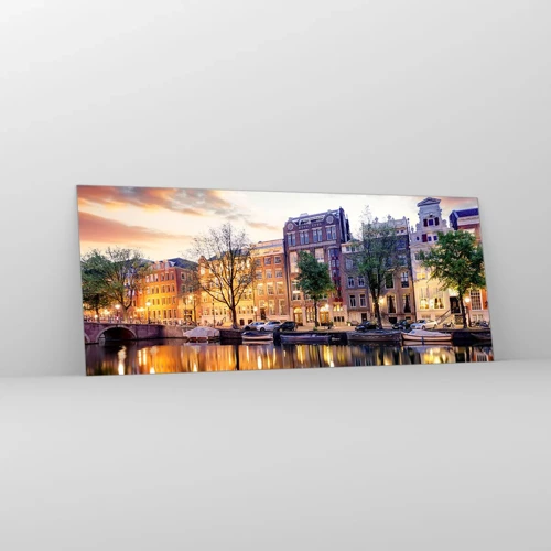 Schilderen op glas - Ingetogen en serene Nederlandse schoonheid - 100x40 cm