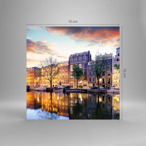 Schilderen op glas - Ingetogen en serene Nederlandse schoonheid - 70x70 cm