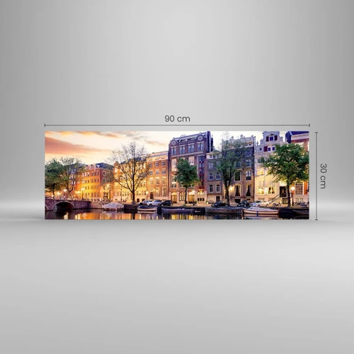 Schilderen op glas - Ingetogen en serene Nederlandse schoonheid - 90x30 cm