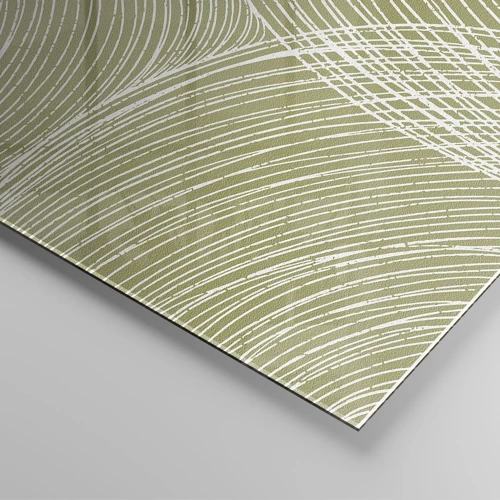 Schilderen op glas - Ingewikkelde abstractie in wit - 120x80 cm