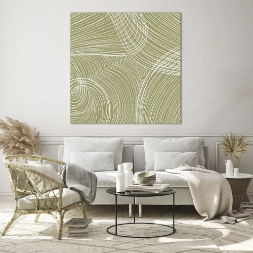 Schilderen op glas - Ingewikkelde abstractie in wit - 60x60 cm