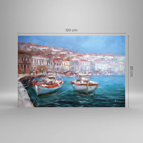 Schilderen op glas - Italiaanse baai - 120x80 cm