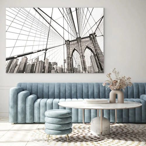 Schilderen op glas - Kathedraal van New York - 100x70 cm