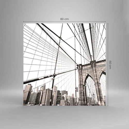 Schilderen op glas - Kathedraal van New York - 60x60 cm