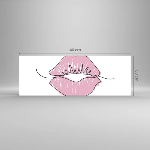 Schilderen op glas - Klaar om te kussen? - 140x50 cm