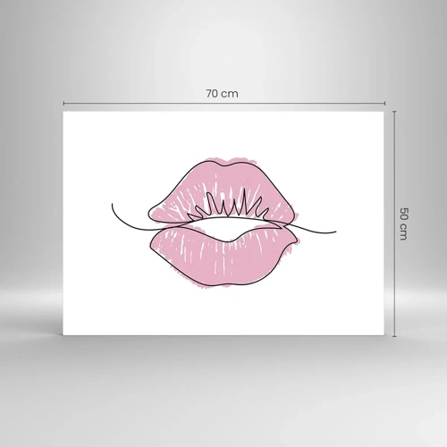 Schilderen op glas - Klaar om te kussen? - 70x50 cm