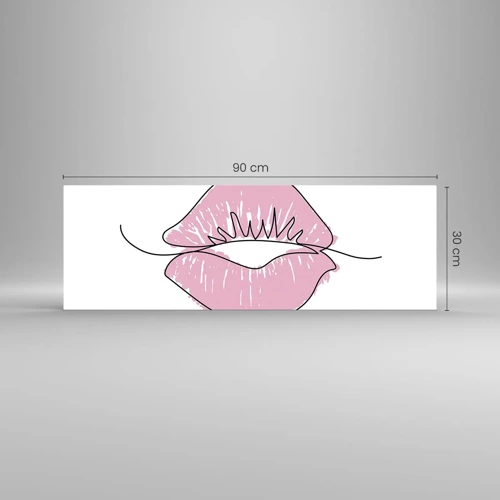 Schilderen op glas - Klaar om te kussen? - 90x30 cm