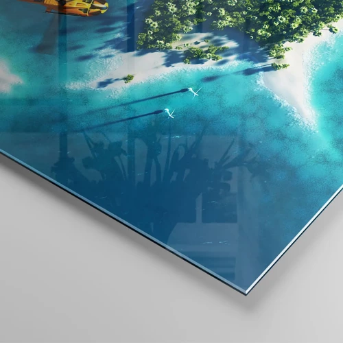 Schilderen op glas - Koop een eiland voor jezelf - 70x50 cm