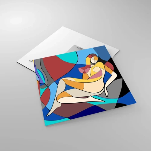 Schilderen op glas - Kubistisch naakt - 40x40 cm