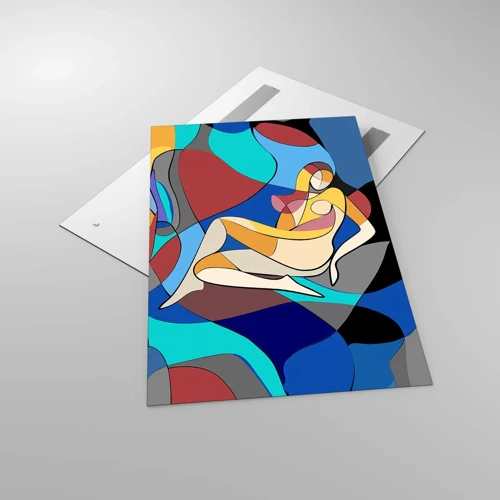 Schilderen op glas - Kubistisch naakt - 80x120 cm