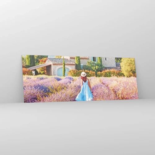 Schilderen op glas - Lavendel meisje - 140x50 cm
