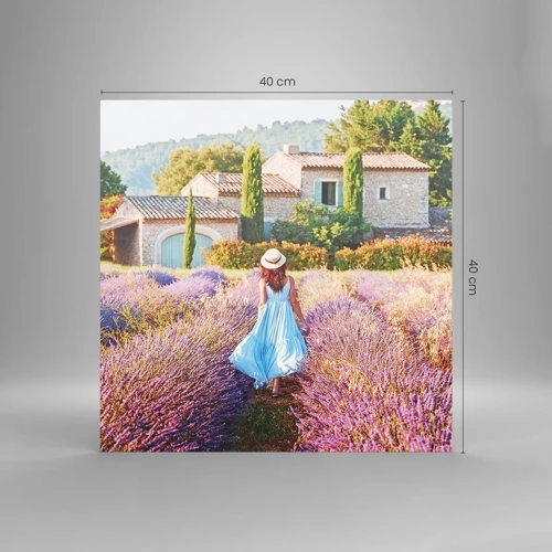 Schilderen op glas - Lavendel meisje - 40x40 cm