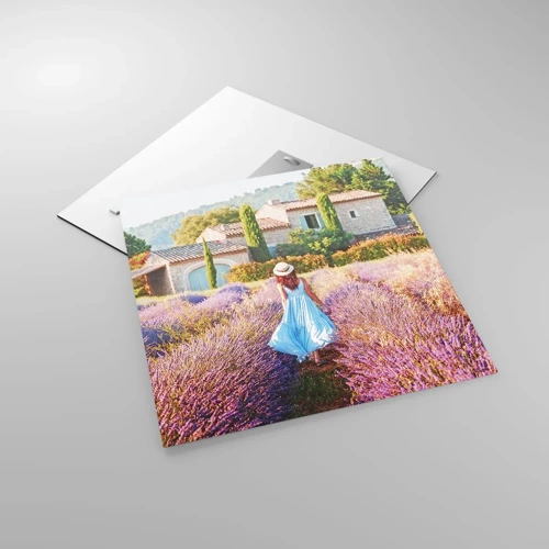 Schilderen op glas - Lavendel meisje - 50x50 cm
