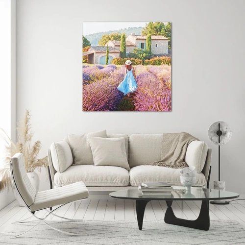 Schilderen op glas - Lavendel meisje - 60x60 cm