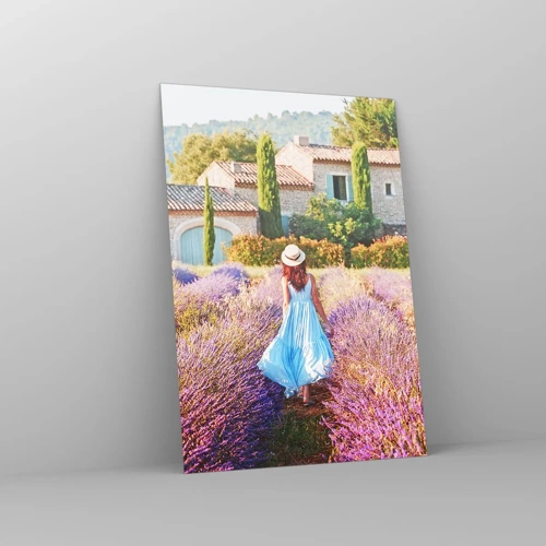 Schilderen op glas - Lavendel meisje - 70x100 cm