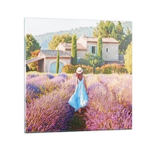 Schilderen op glas - Lavendel meisje - 70x70 cm