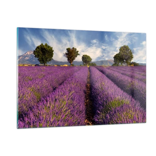 Schilderen op glas - Lavendel velden - 120x80 cm