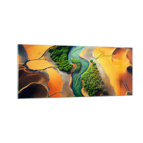 Schilderen op glas - Levengevende rivier - 100x40 cm