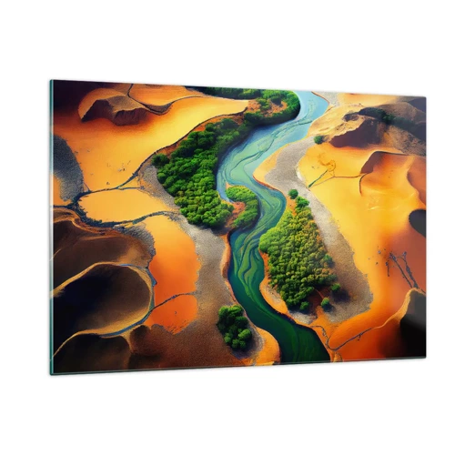 Schilderen op glas - Levengevende rivier - 120x80 cm