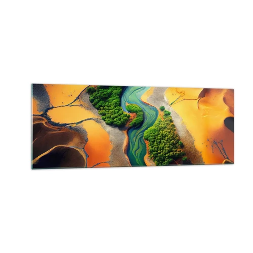 Schilderen op glas - Levengevende rivier - 140x50 cm