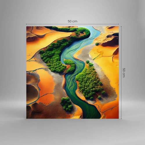 Schilderen op glas - Levengevende rivier - 50x50 cm