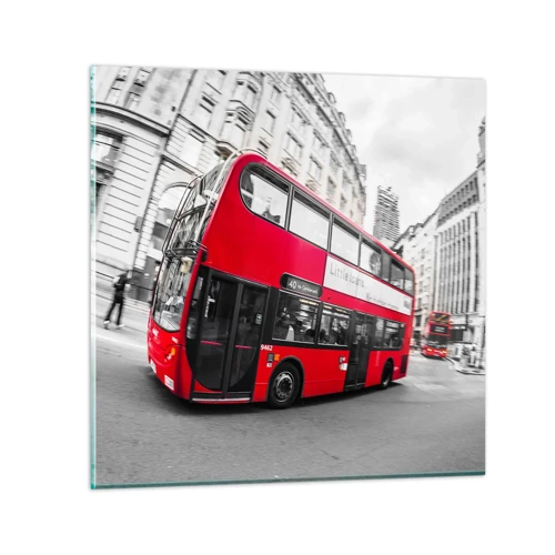 Schilderen op glas - Londen traditioneel - by bus - 30x30 cm