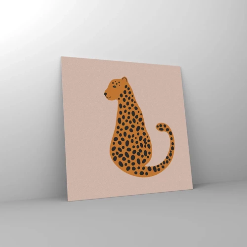 Schilderen op glas - Luipaardprint is een modieus print - 60x60 cm