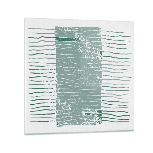 Schilderen op glas - Mariene abstractie - 60x60 cm
