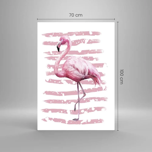 Schilderen op glas - Met waardigheid, hoewel in het roze - 70x100 cm