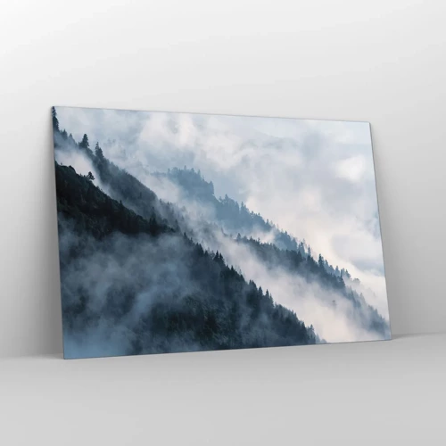 Schilderen op glas - Mystiek van de bergen - 120x80 cm