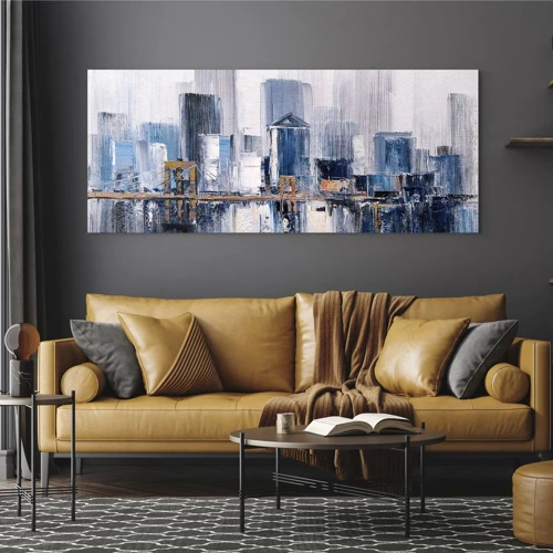 Schilderen op glas - New Yorkse impressie - 100x40 cm