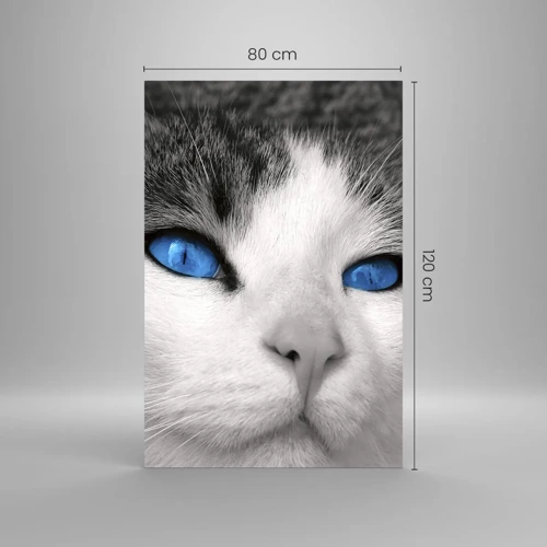 Schilderen op glas - Ongewone blauwe ogen - 80x120 cm