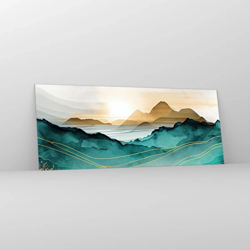 Schilderen op glas - Op de rand van abstractie – landschap - 100x40 cm
