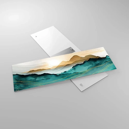 Schilderen op glas - Op de rand van abstractie – landschap - 90x30 cm