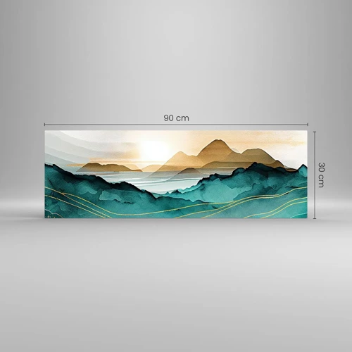 Schilderen op glas - Op de rand van abstractie – landschap - 90x30 cm