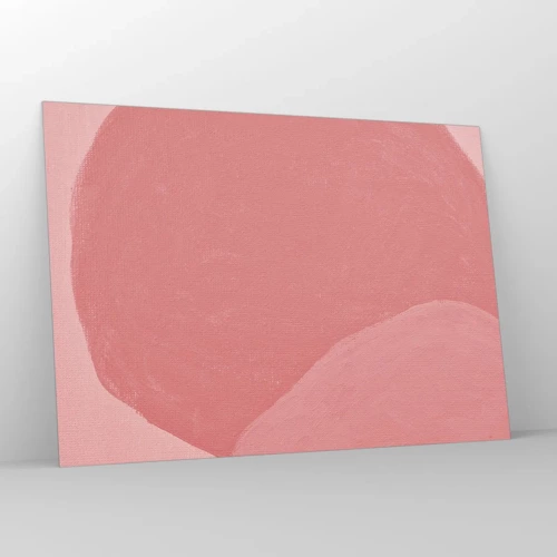 Schilderen op glas - Organische compositie in roze - 100x70 cm