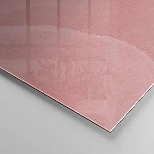 Schilderen op glas - Organische compositie in roze - 100x70 cm
